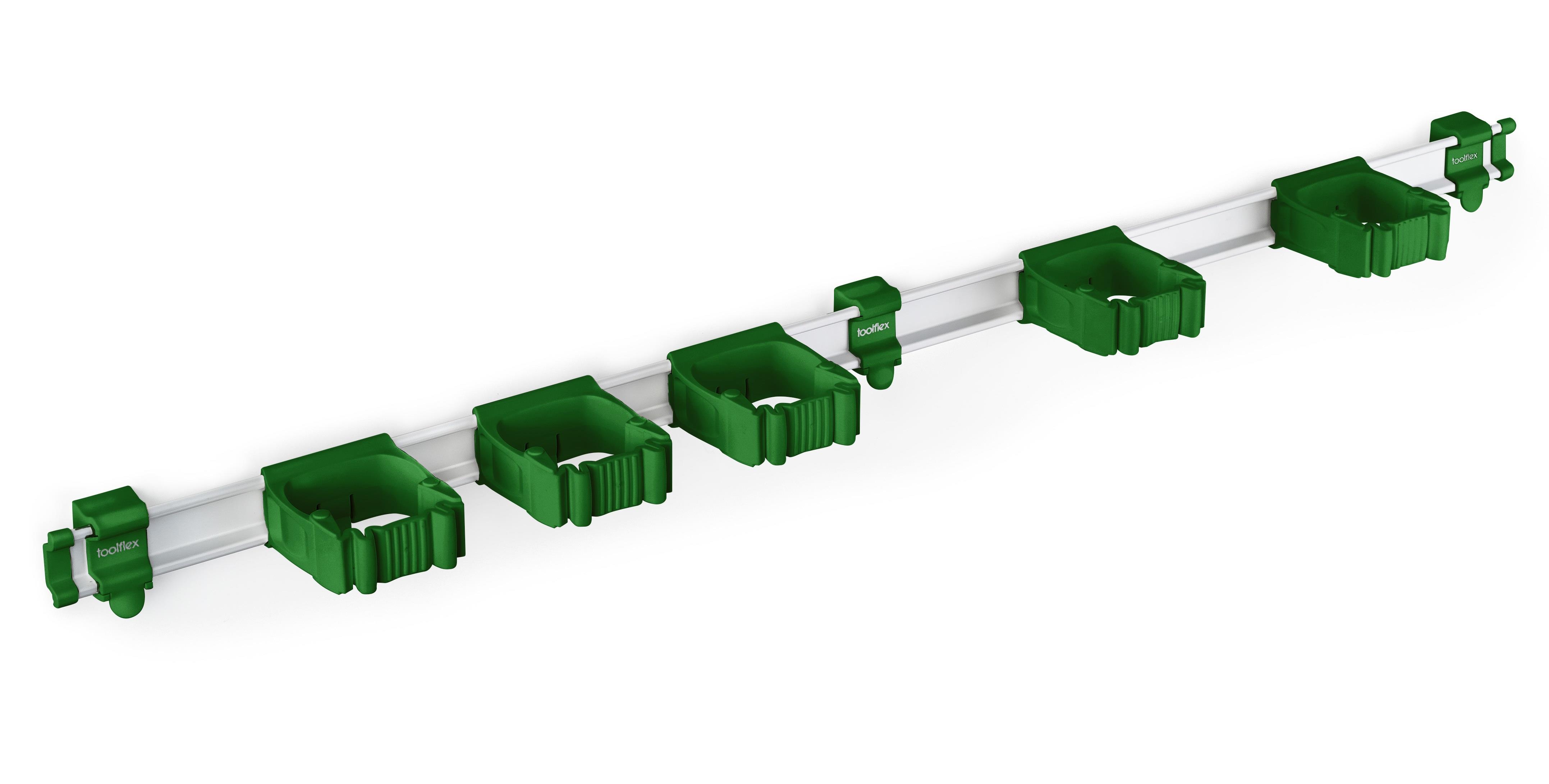 Toolflex One Aluminiumschiene 94 cm mit 5 Haltern Ø 15-35 mm in grün