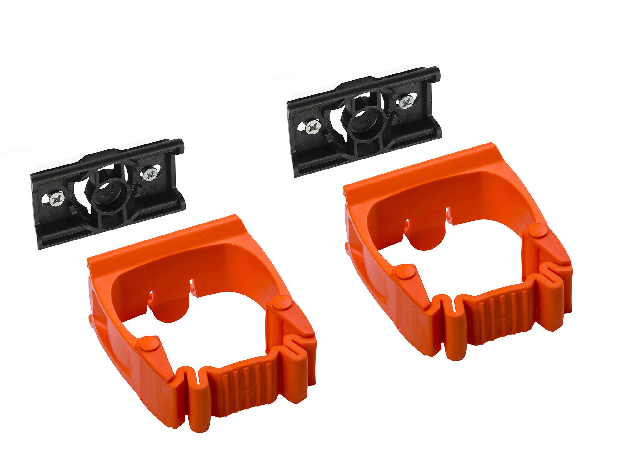 Toolflex One Halter 15-35 mm in orange im 2er-Pack inkl. Toolflex One Adapter in schwarz