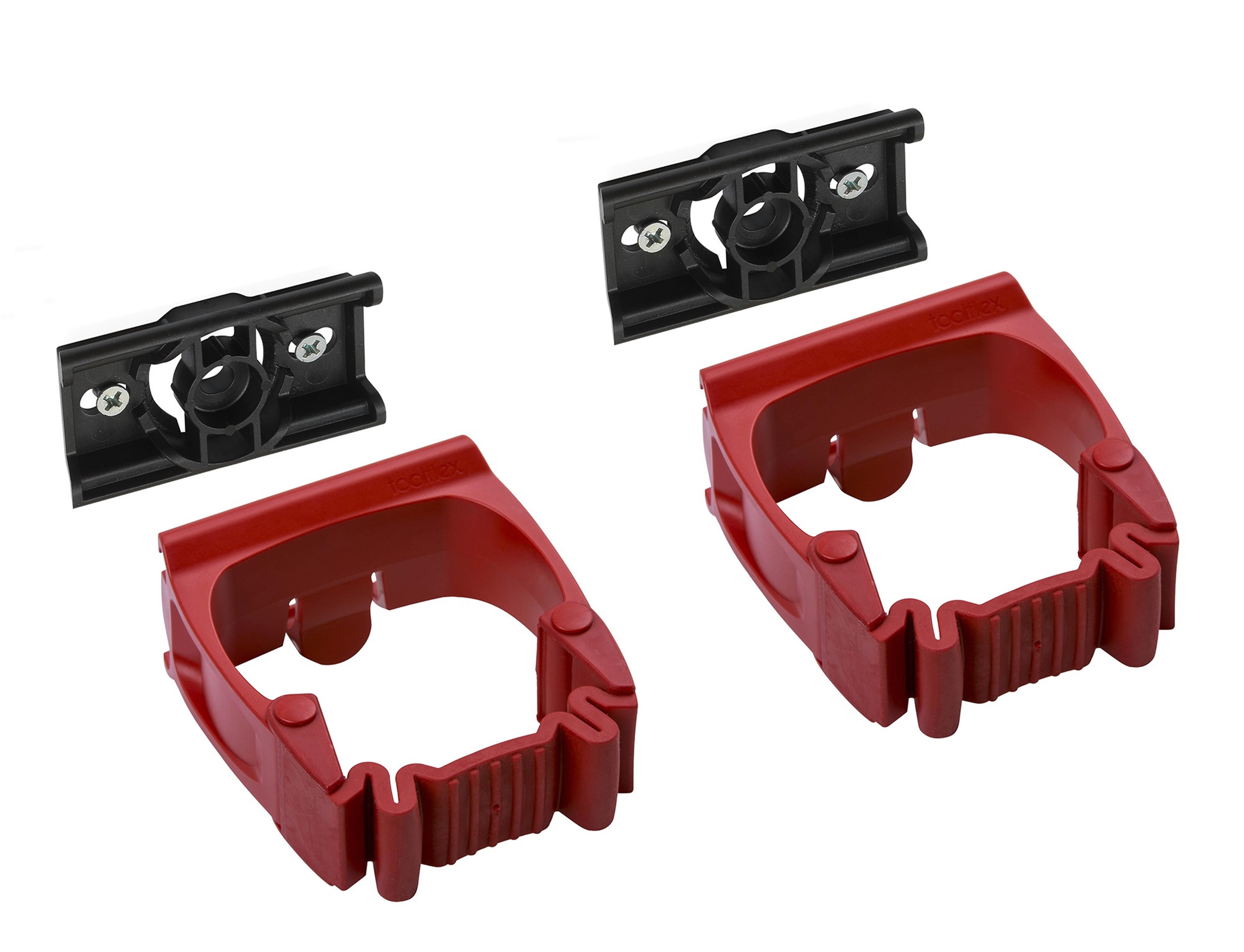 Toolflex One Halter 15-35 mm in rot im 2er-Pack inkl. Toolflex One Adapter in schwarz