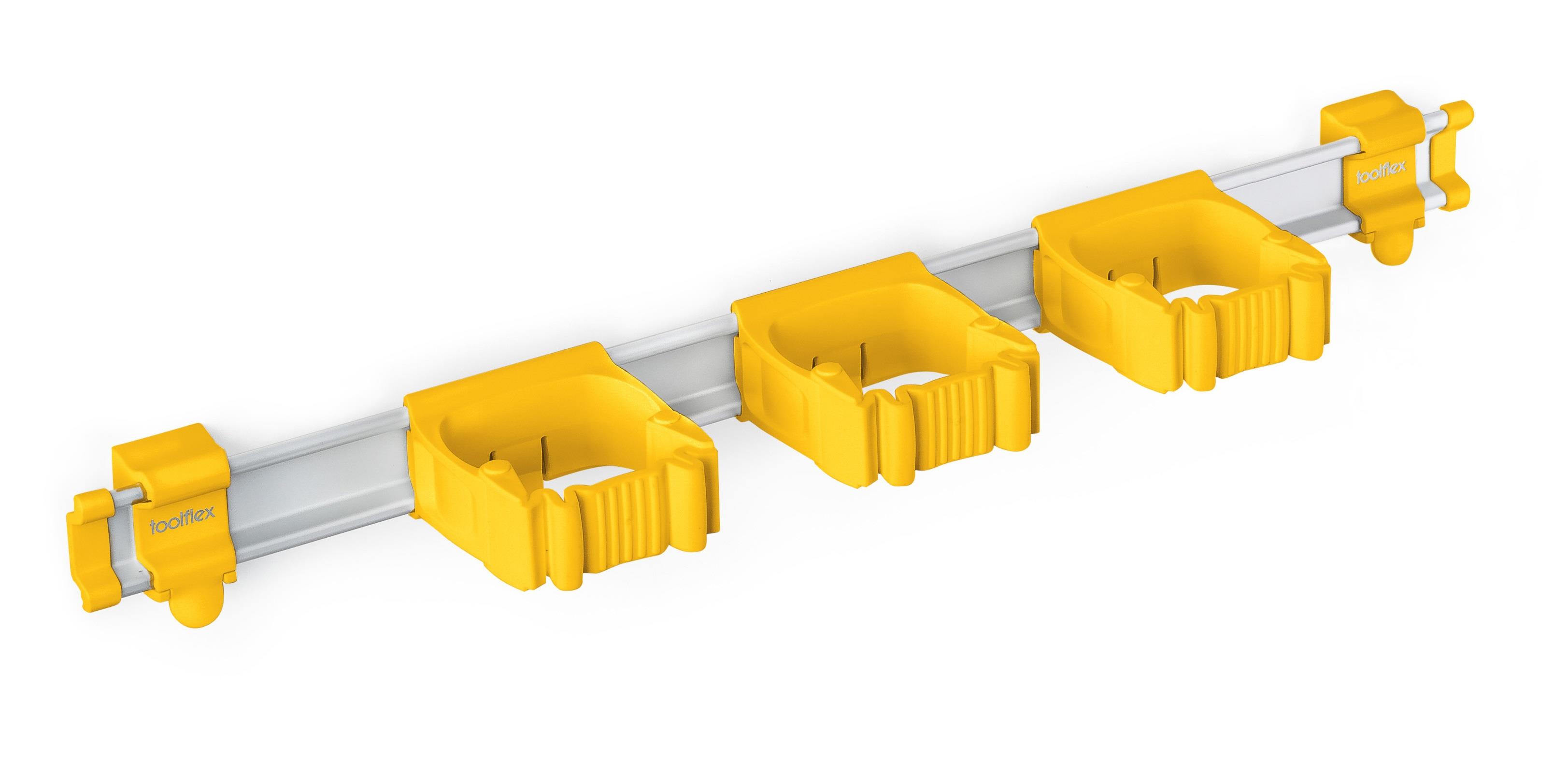 Toolflex One Aluminiumschiene 54 cm mit 3 Haltern Ø 15-35 mm in gelb