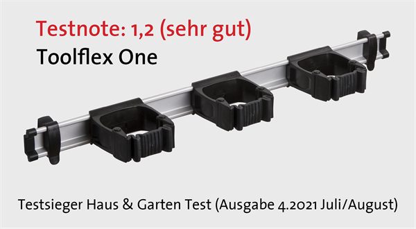 Toolflex One Aluminiumschiene 54 cm mit 3 Haltern Ø 15-35 mm in schwarz