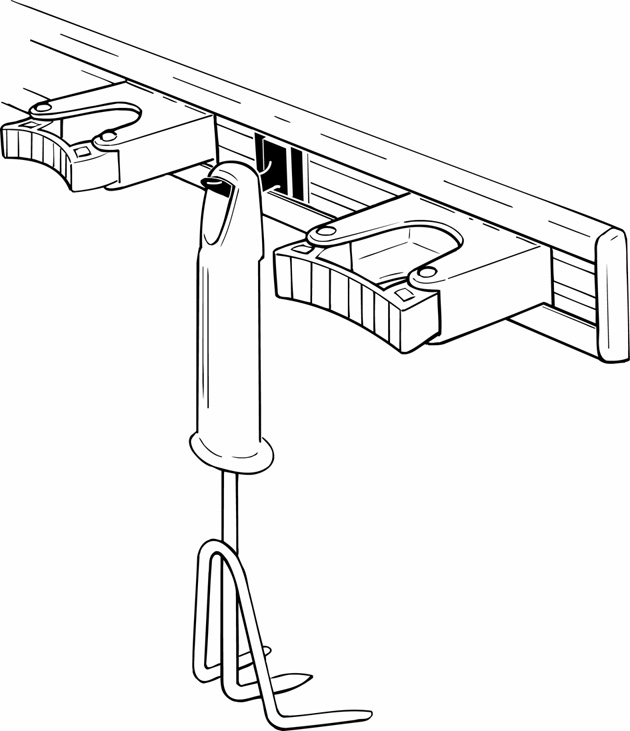 Toolflex Kunststoffhaken für Alu-Schiene in blau