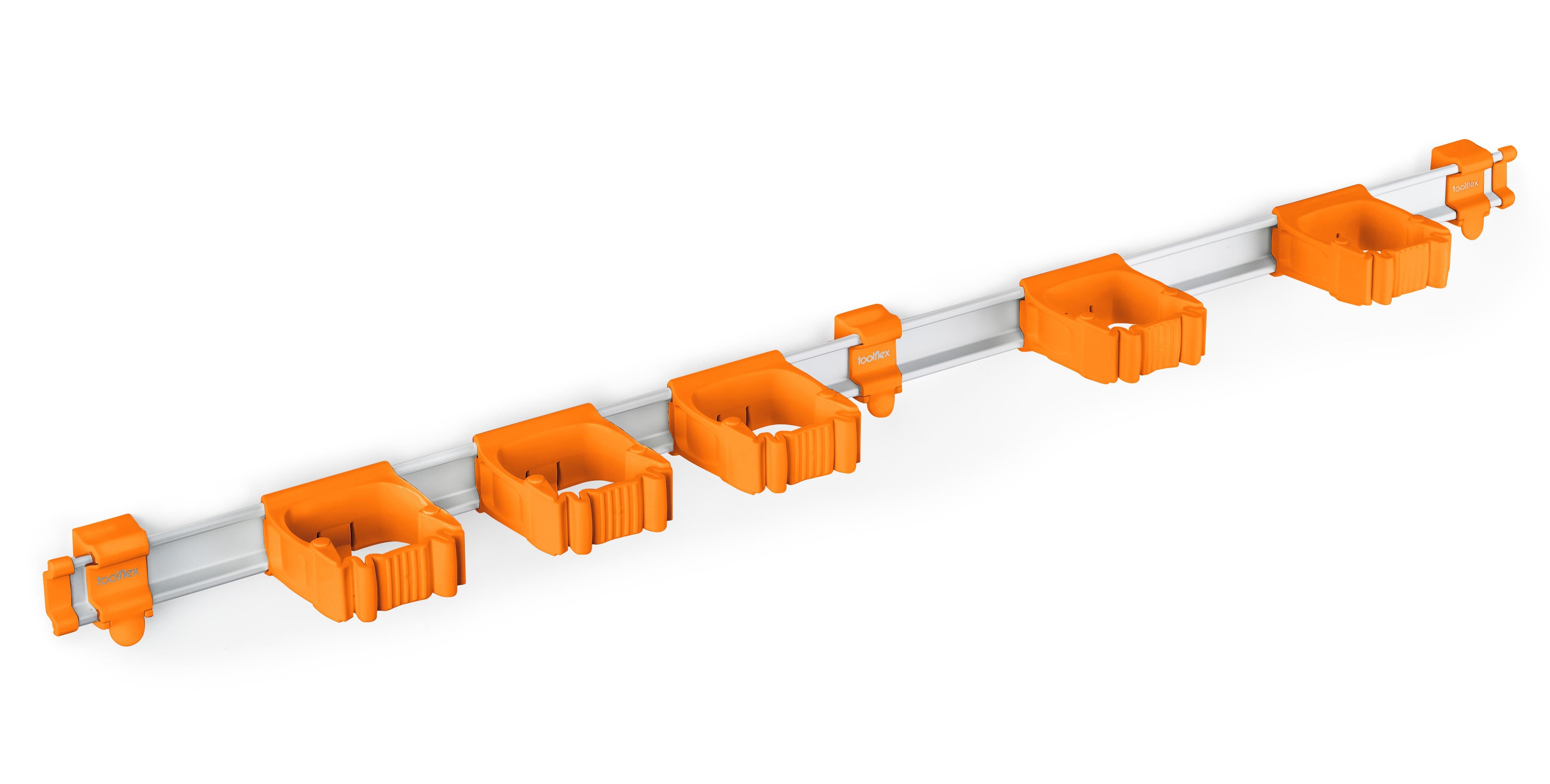 Toolflex One Aluminiumschiene 94 cm mit 5 Haltern Ø 15-35 mm in orange